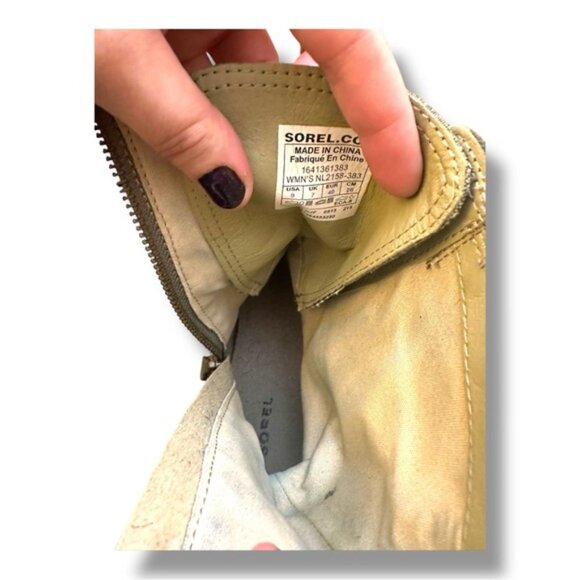 Women’s 9 Sorel Major Carly Olive Green Combat Boot Zip Up - Picture 8 of 13